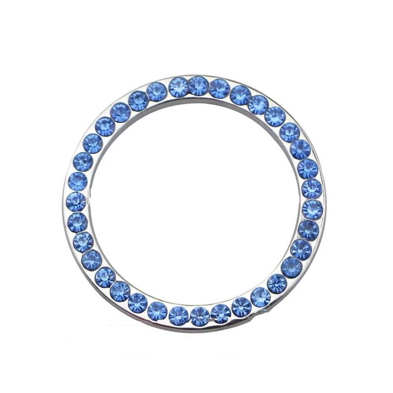 Autozubehör Innenraum Autos One-Key-Motor Start Stop Zündung Druckknopf Schalter Abdeckung Dekorative Strass Diamant Kristall Ring Auto Teile Autozubehör Innenraum(Blue) von CQRBNE