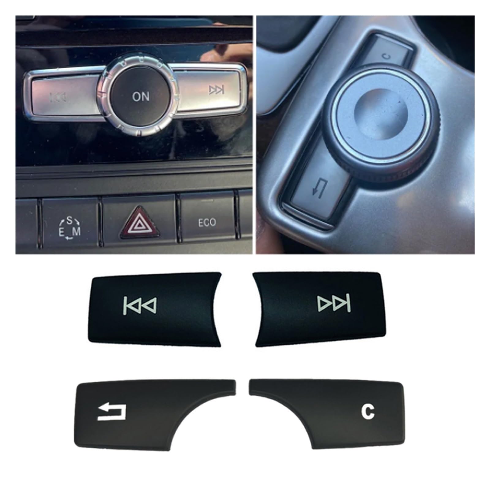 Autozubehör Innenraum Für Benz CE Für GLK W204 W212 X204 Auto Multimedia Volumen Schalter Taste Abdeckung Trim Aufkleber Innen Zubehör Autozubehör Innenraum(Schwarz) von CQRBNE