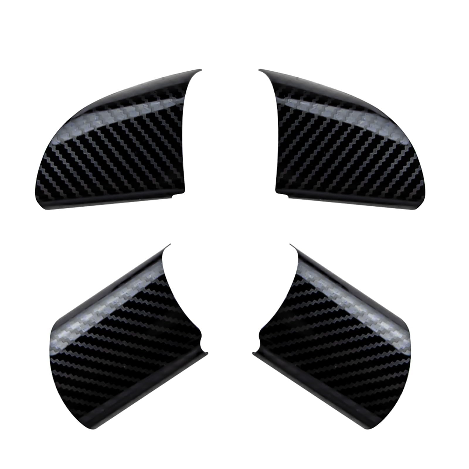 Autozubehör Innenraum Für Ford Für Focus 2 MK2 2005-2011 Edelstahl Auto Lenkrad Dekoration Abdeckung Trim Aufkleber Zubehör 4pcs Autozubehör Innenraum(Carbon fiber) von CQRBNE