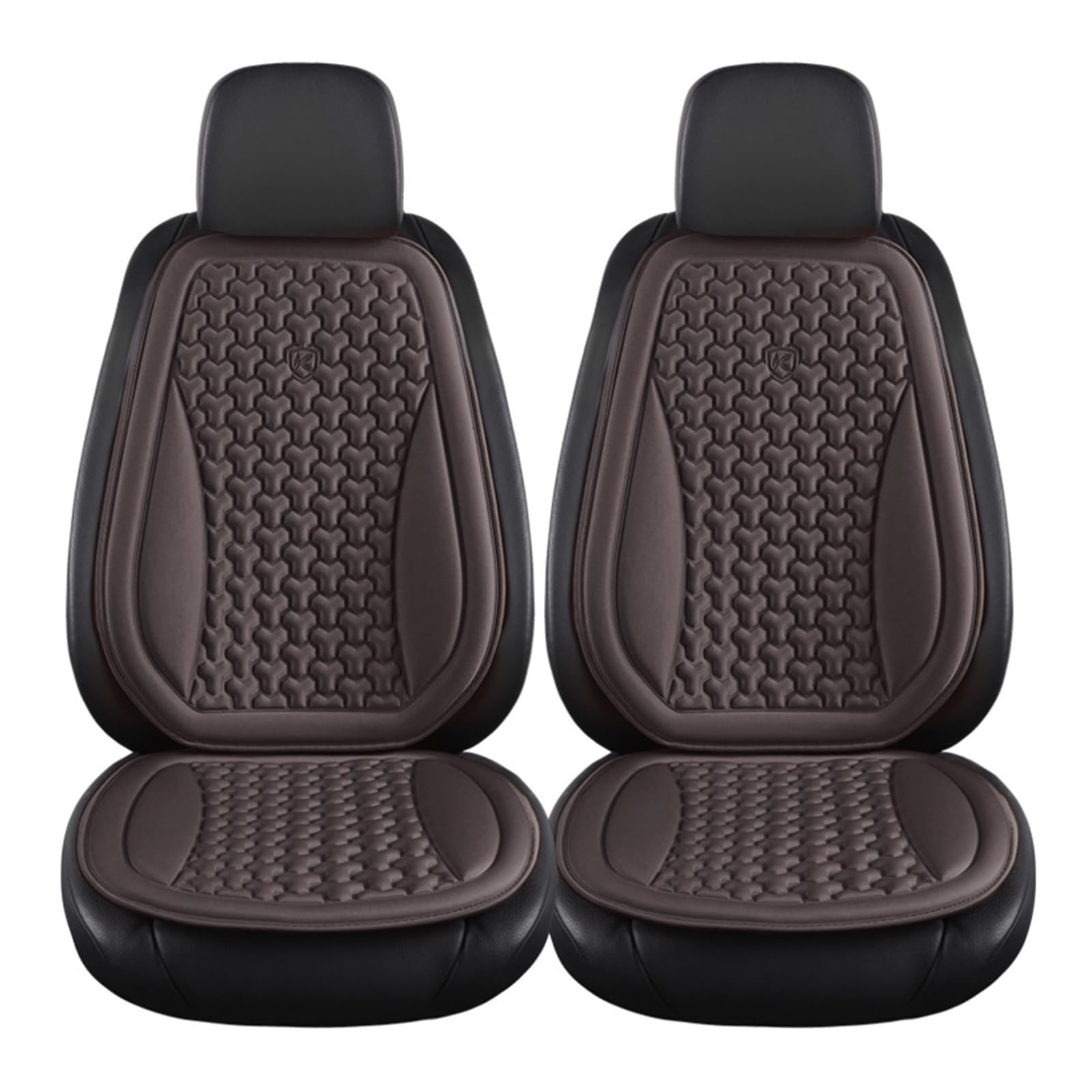 CQRBNE Autositzbezüge 3D Atmungsaktive Autositzbezug Schweißfestes Autositzkissen Konvexes Design Zur Wärmeableitung Universelles Auto-Stuhlmatten-Pad Auto-Schonbezüge(Brown Front Seatx2) von CQRBNE