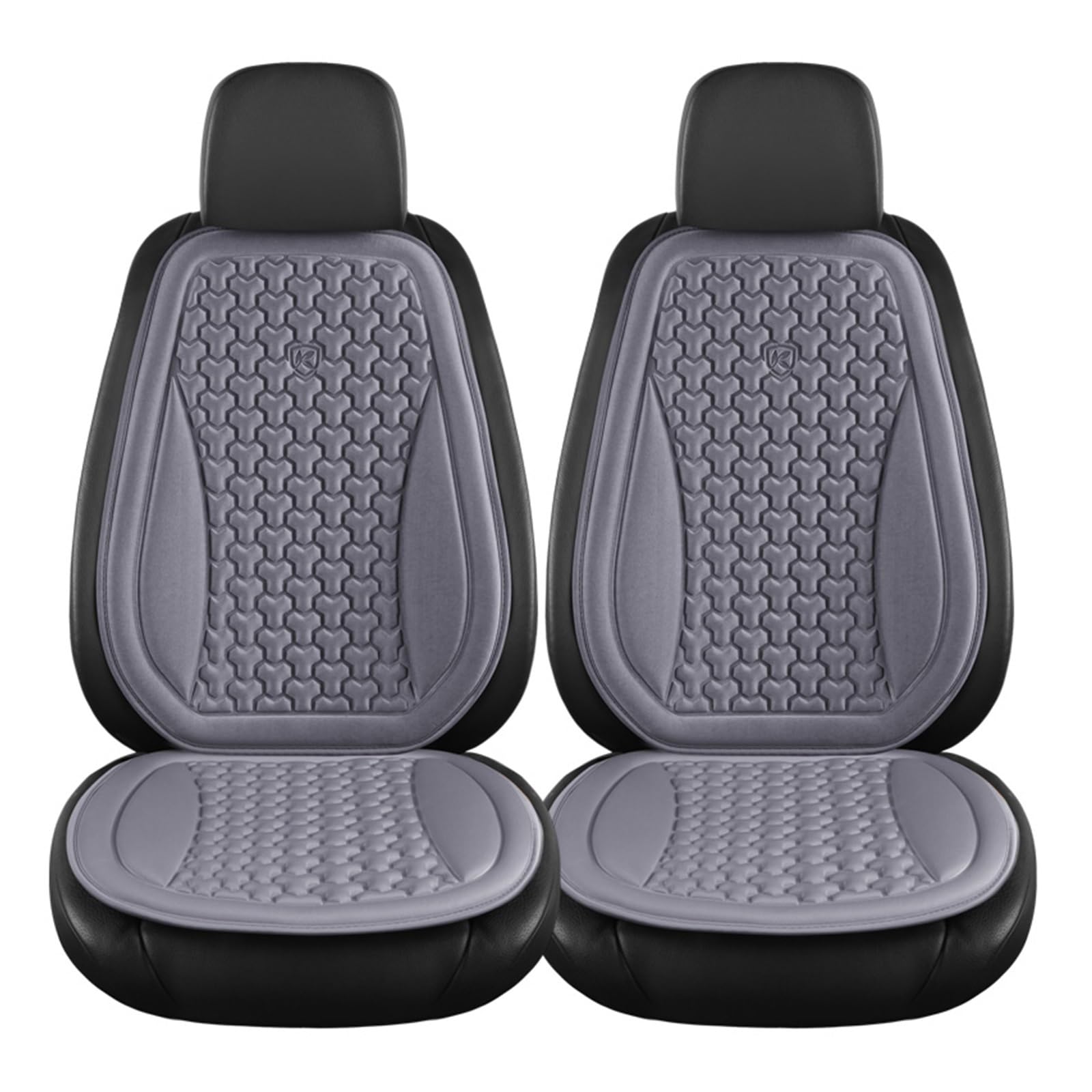 CQRBNE Autositzbezüge 3D Atmungsaktive Autositzbezug Schweißfestes Autositzkissen Konvexes Design Zur Wärmeableitung Universelles Auto-Stuhlmatten-Pad Auto-Schonbezüge(Grey Front Seatx2) von CQRBNE