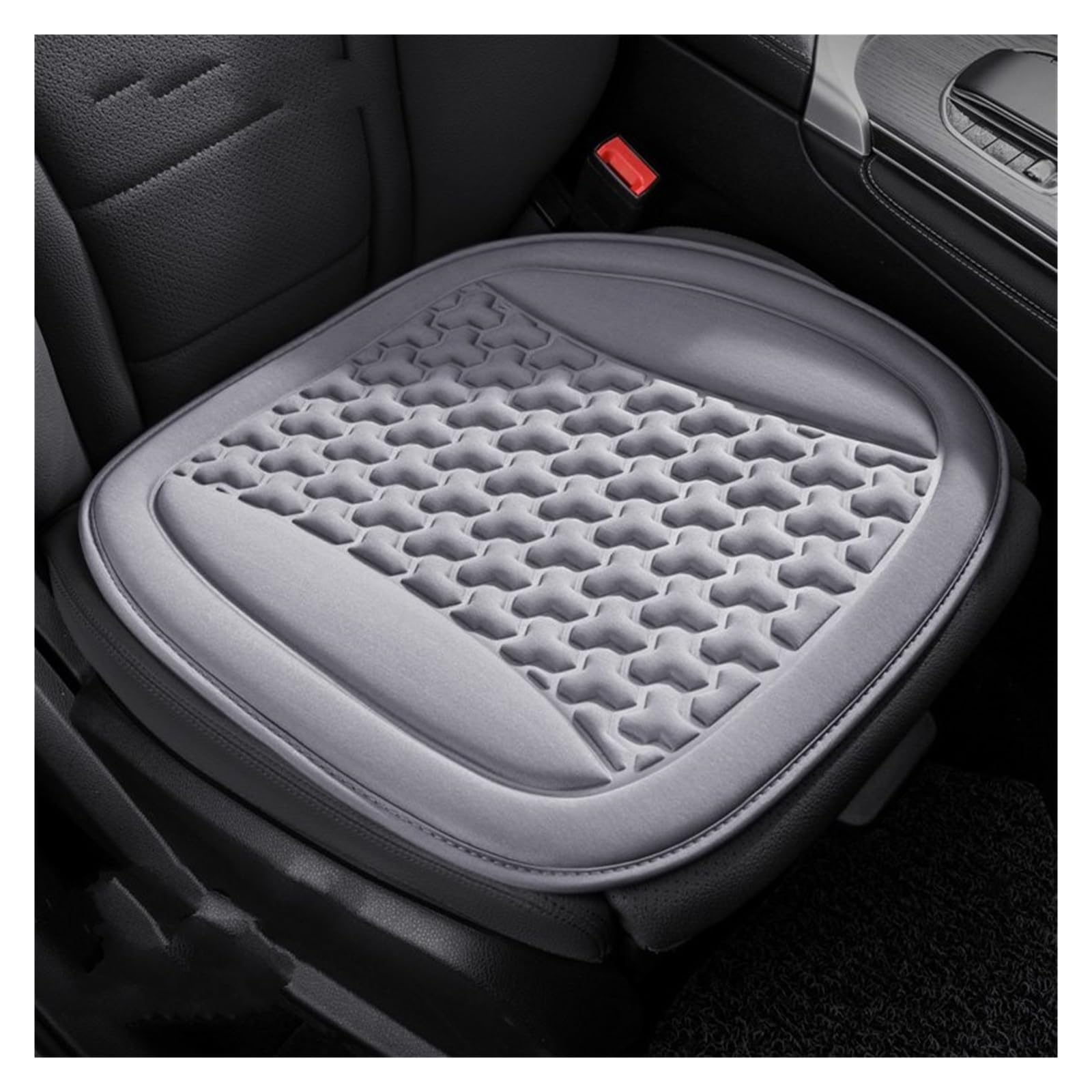 CQRBNE Autositzbezüge 3D Atmungsaktive Autositzbezug Schweißfestes Autositzkissen Konvexes Design Zur Wärmeableitung Universelles Auto-Stuhlmatten-Pad Auto-Schonbezüge(Grey Seat Pad) von CQRBNE