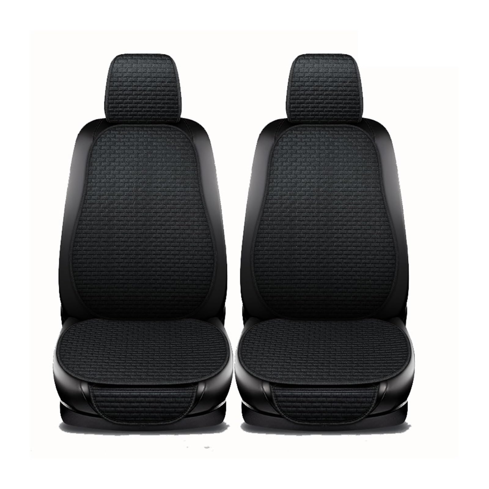 CQRBNE Autositzbezüge Auto Sitz Abdeckung Vorne Hinten Zurück Flachs Sitzkissen Leinen Automobil Sitz Rückenlehne Protector Pad Auto Abdeckungen Matte Schützen Auto-Schonbezüge(2 Seats Black) von CQRBNE