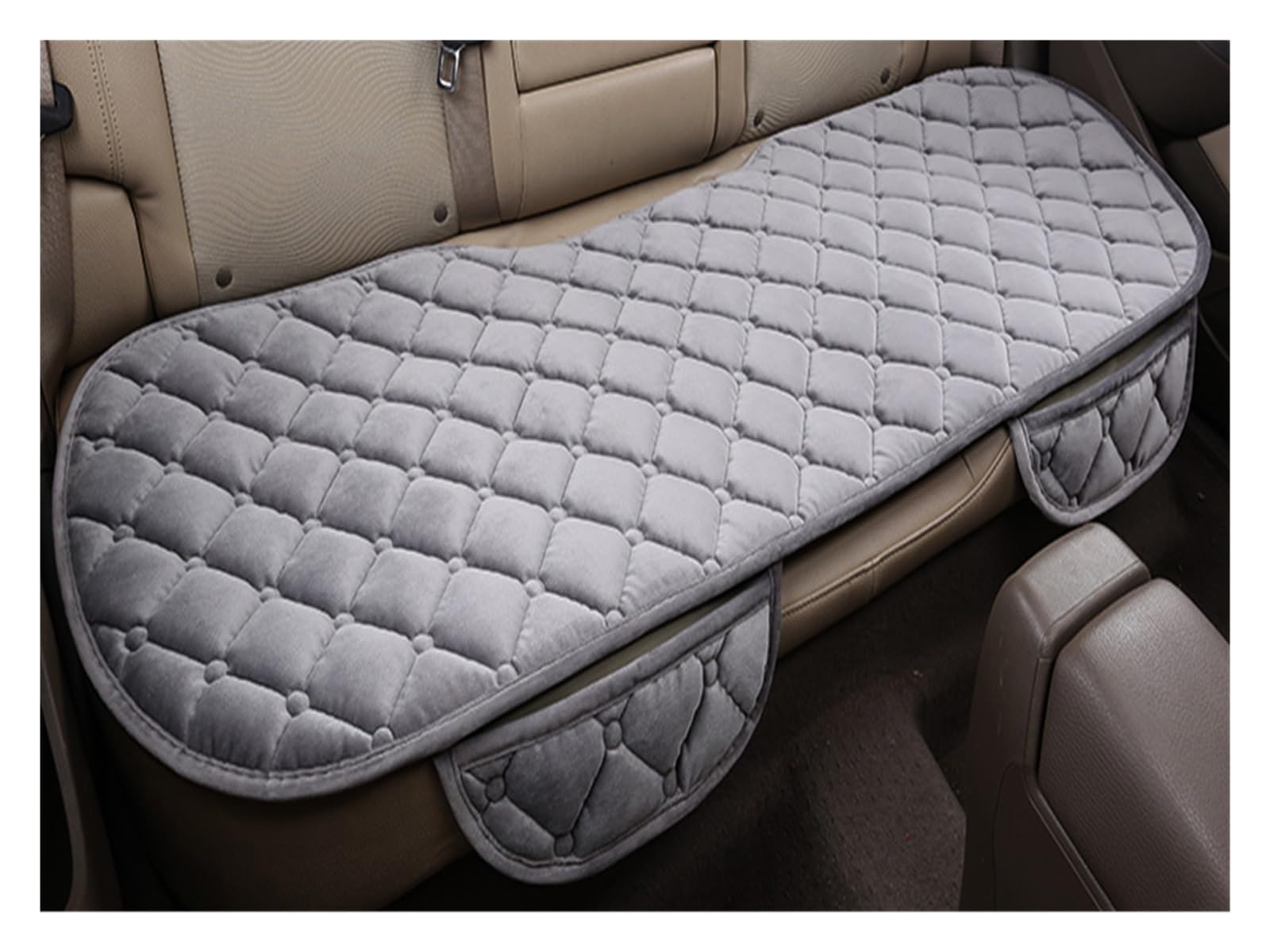 CQRBNE Autositzbezüge Auto Sitz Abdeckung Winter Warme Plüsch Sitzkissen Anti-Slip Universal Vorne Hinten Sitz Pad Für Fahrzeug Auto Auto Auto Seat Protector Auto-Schonbezüge(1 Gray Rear) von CQRBNE