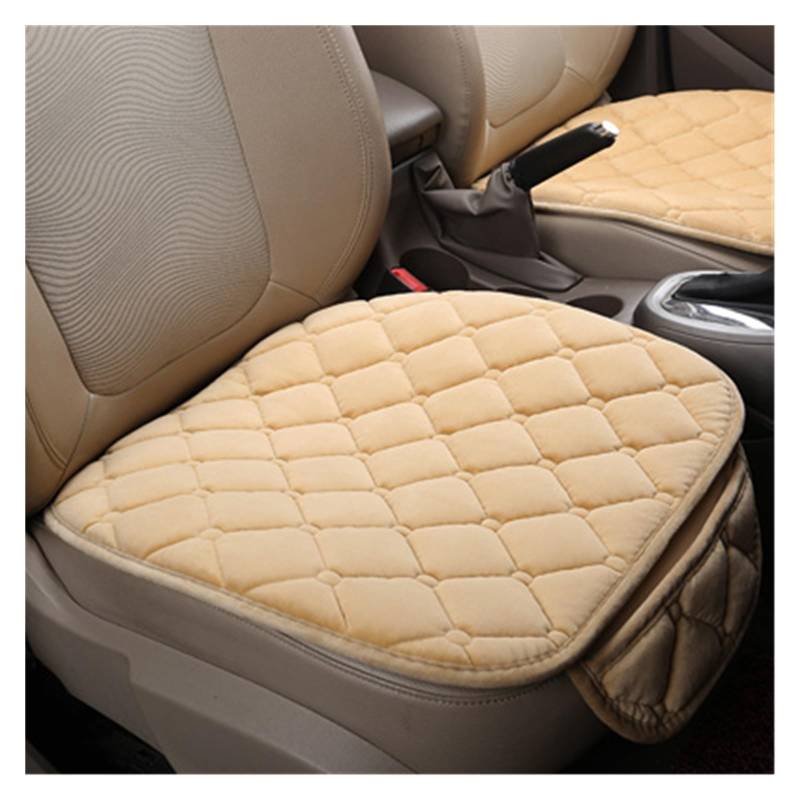 CQRBNE Autositzbezüge Auto Sitz Abdeckung Winter Warme Plüsch Sitzkissen Anti-Slip Universal Vorne Hinten Sitz Pad Für Fahrzeug Auto Auto Auto Seat Protector Auto-Schonbezüge(1 beige pad) von CQRBNE