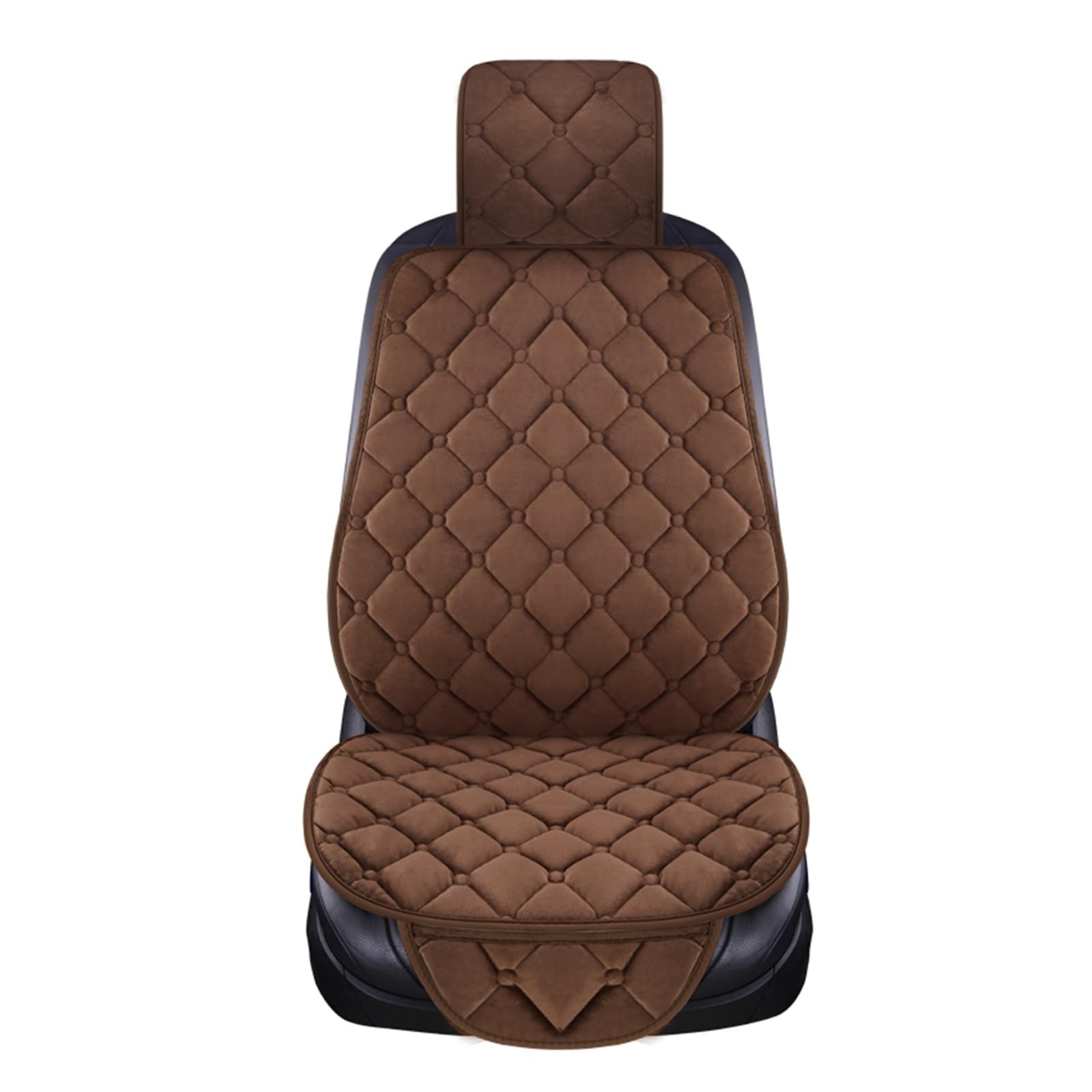 CQRBNE Autositzbezüge Auto Sitz Abdeckung Winter Warme Plüsch Sitzkissen Anti-Slip Universal Vorne Hinten Sitz Pad Für Fahrzeug Auto Auto Auto Seat Protector Auto-Schonbezüge(1 seat Coffee) von CQRBNE