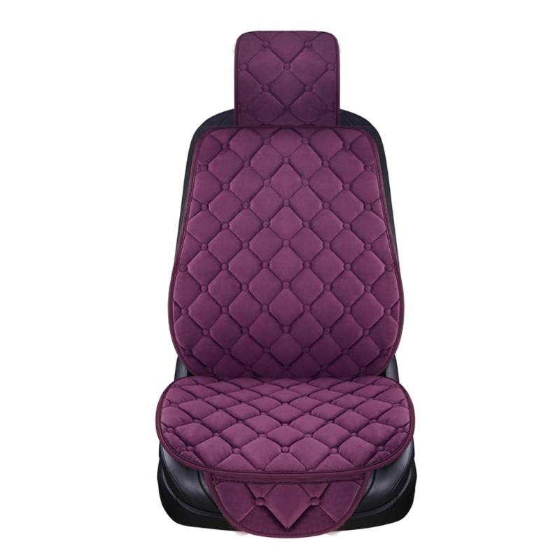 CQRBNE Autositzbezüge Auto Sitz Abdeckung Winter Warme Plüsch Sitzkissen Anti-Slip Universal Vorne Hinten Sitz Pad Für Fahrzeug Auto Auto Auto Seat Protector Auto-Schonbezüge(1 seat Purple) von CQRBNE