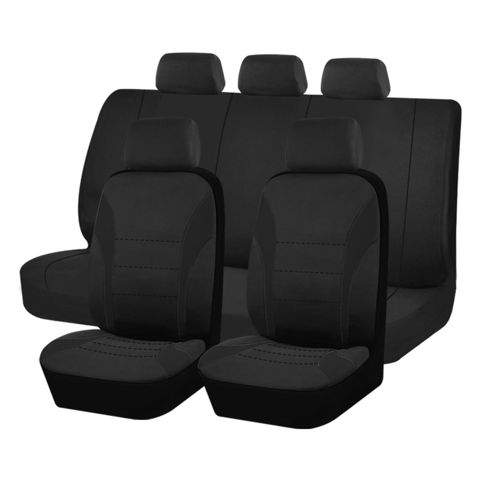 CQRBNE Autositzbezüge Autositzbezüge Universalgröße Passend Für Die Meisten Autos SUV LKW Van Auto-Innensitzbezüge Komplettes Set Auto-Schonbezüge(Black 5 Seat) von CQRBNE