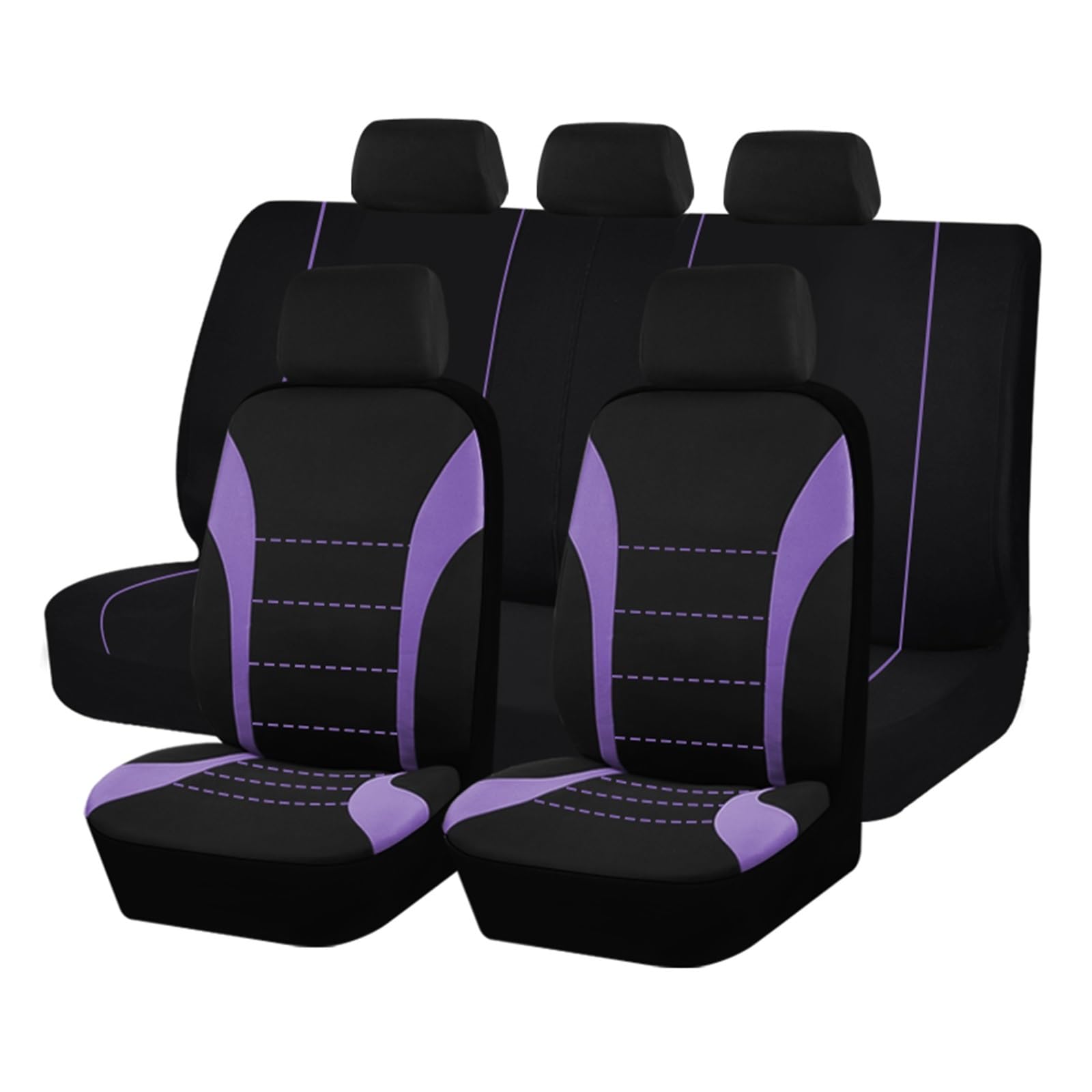 CQRBNE Autositzbezüge Autositzbezüge Universalgröße Passend Für Die Meisten Autos SUV LKW Van Auto-Innensitzbezüge Komplettes Set Auto-Schonbezüge(Purple 5 Seat) von CQRBNE