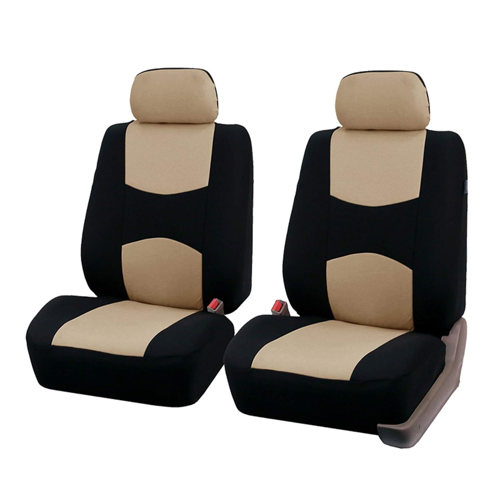 CQRBNE Autositzbezüge Autositzbezüge Vollständiger Autositzbezug Universelle Passform Innenzubehör Schutz Auto-Styling Auto-Schonbezüge(2 Piece beige Covers) von CQRBNE