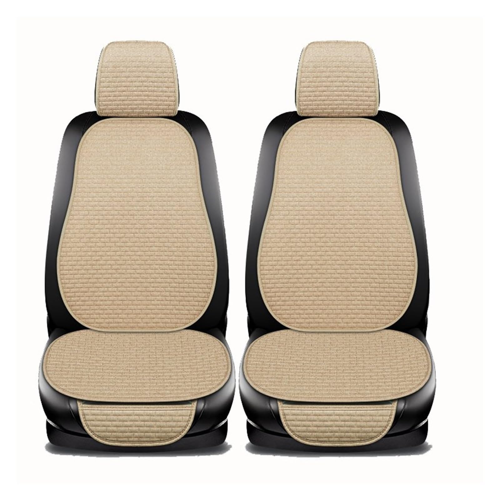 CQRBNE Autositzbezüge Autositzbezug Vorne/hinten/komplettes Set, Wählen Sie Autositzschutzkissen, Leinenstoff, Universalgröße, rutschfest Auto-Schonbezüge(2 Seats beige) von CQRBNE