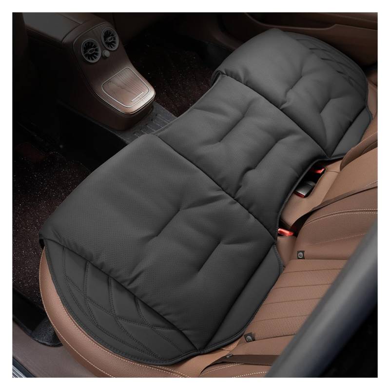 CQRBNE Autositzbezüge Autositzkissen Hauptfahrer Universelles Vier-Jahreszeiten-Ledersitzkissen Passende Sitzbezüge Auto-Schonbezüge(Rear Seat-Black) von CQRBNE