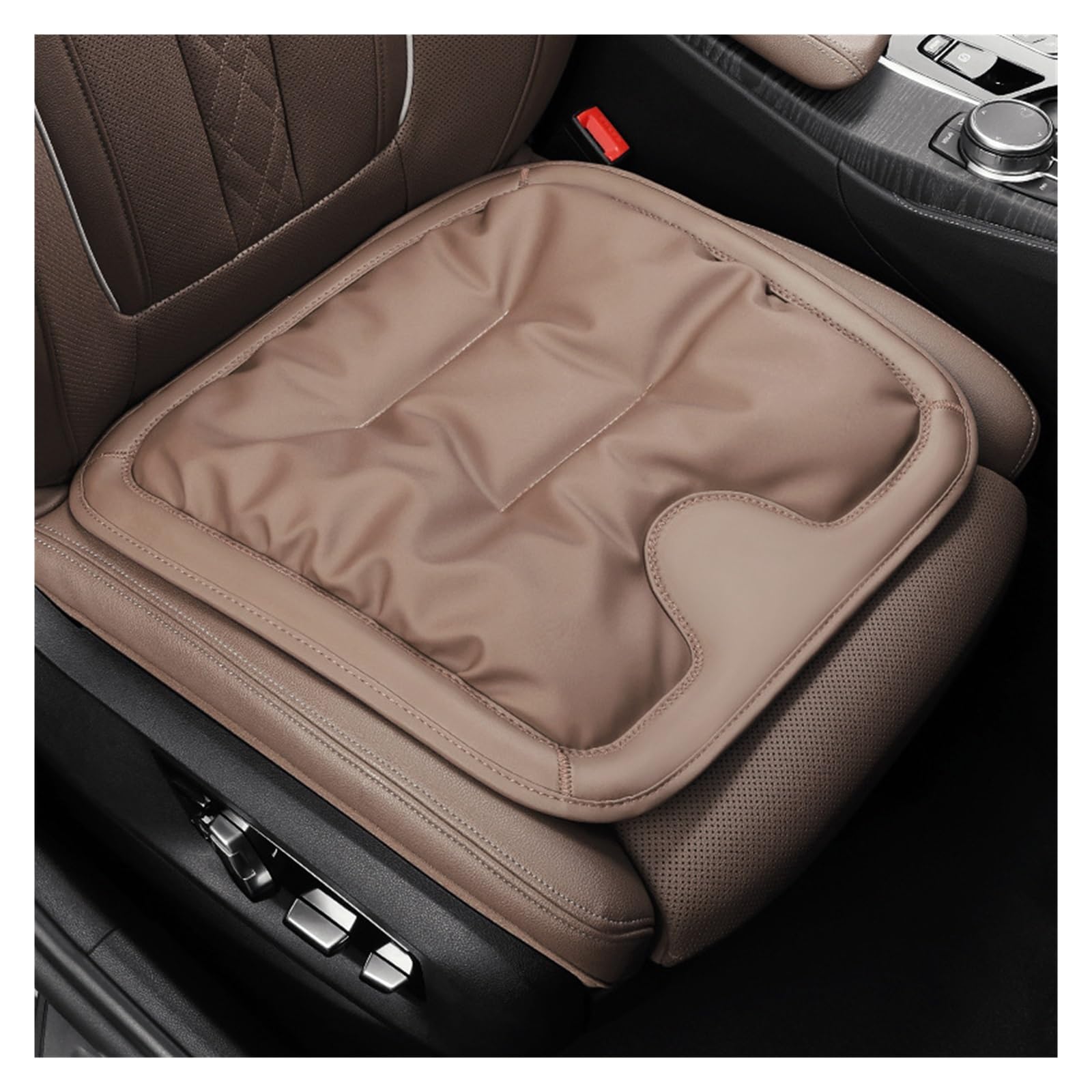 CQRBNE Autositzbezüge Autositzkissen Leder Winter Einteiliges Auto Spezielles Dreiteiliges Sitzkissenzubehör Für Hinten Auto-Schonbezüge(Chestnut Brown-A) von CQRBNE