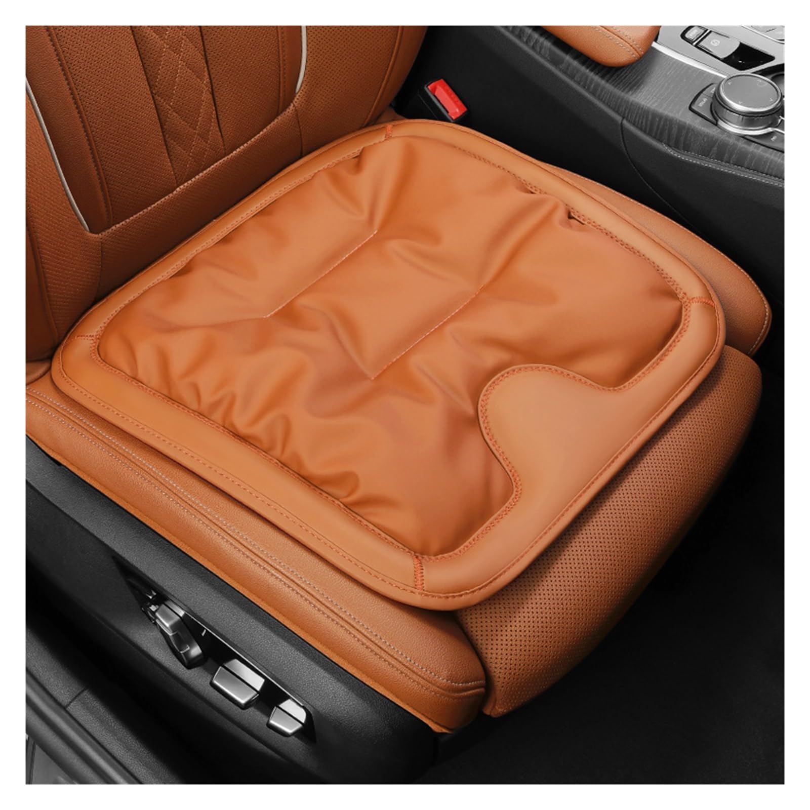 CQRBNE Autositzbezüge Autositzkissen Leder Winter Einteiliges Auto Spezielles Dreiteiliges Sitzkissenzubehör Für Hinten Auto-Schonbezüge(Original orange-A) von CQRBNE