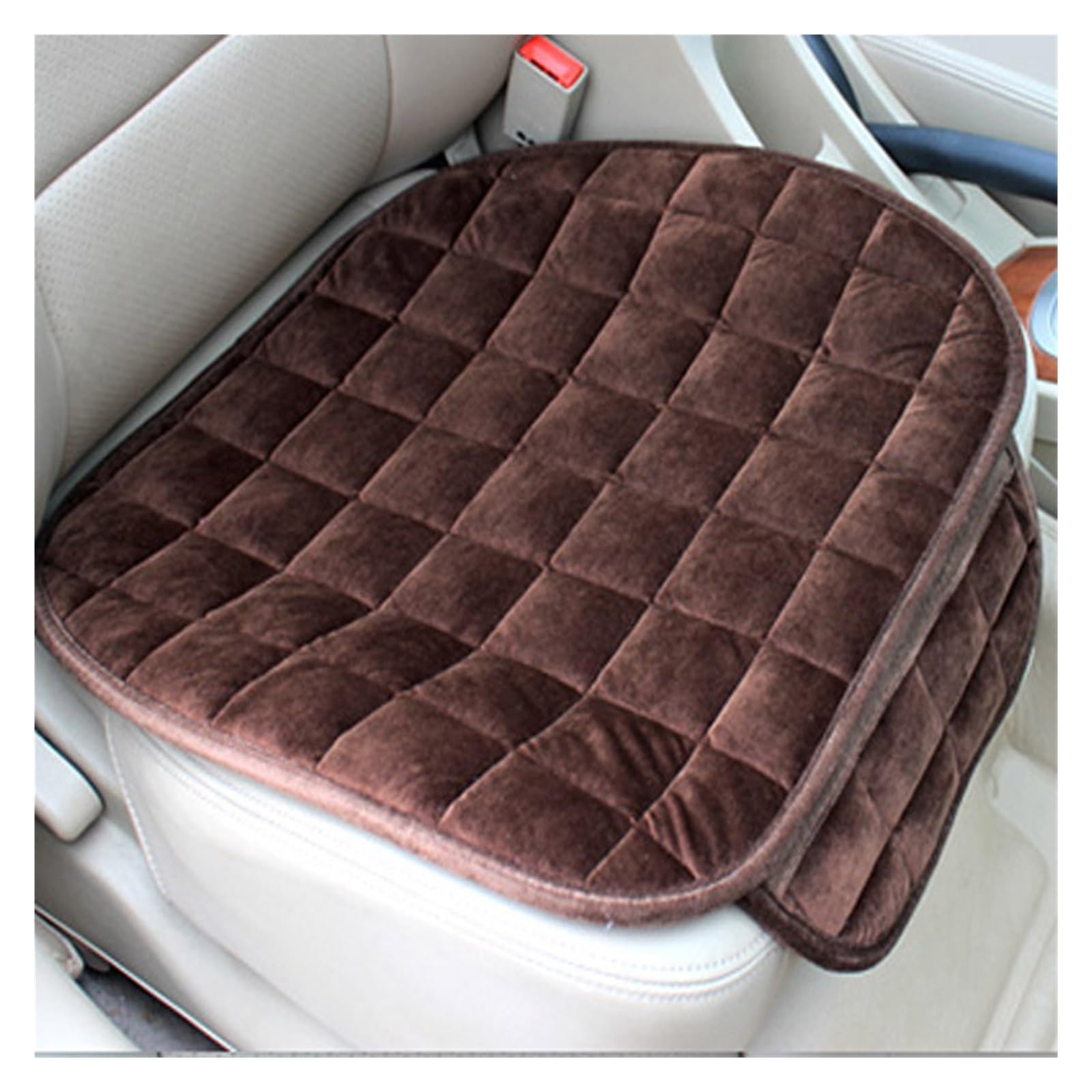 CQRBNE Autositzbezüge Beflockung Tuch Auto Sitz Abdeckung Warme Plüsch Vorne Hinten Winter Auto Sitzkissen Auto Innenräume Für Limousine SUV MPV Auto-Schonbezüge(1 Coffee pad) von CQRBNE