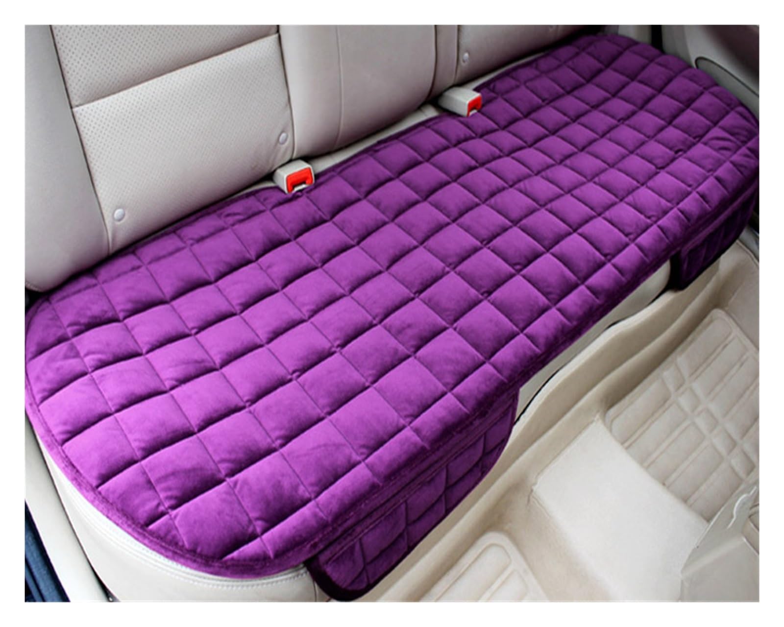 CQRBNE Autositzbezüge Beflockung Tuch Auto Sitz Abdeckung Warme Plüsch Vorne Hinten Winter Auto Sitzkissen Auto Innenräume Für Limousine SUV MPV Auto-Schonbezüge(1 Purple Rear) von CQRBNE