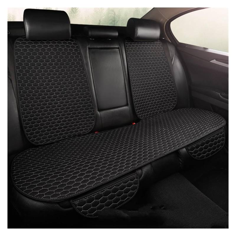 CQRBNE Autositzbezüge Flachs Autositzbezug Four Seasons Vorne Hinten Leinenstoff Kissen Atmungsaktive Schutzmatte Pad Universal Auto-Schonbezüge(1 Set Black) von CQRBNE