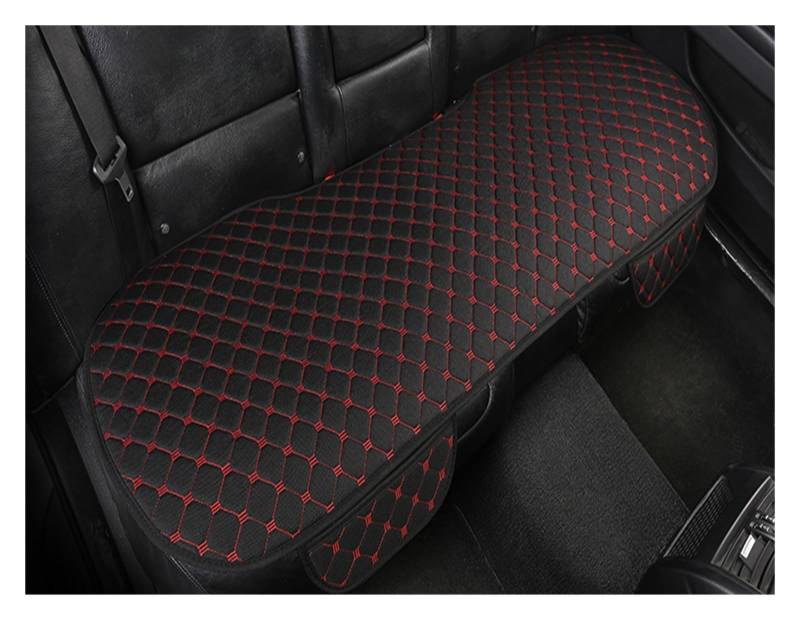 CQRBNE Autositzbezüge Flachs-Autositzbezug Vorne Und Hinten Leinenstoff Kissen Atmungsaktiv Schutzmatte Universal-LKW SUV Van Auto-Schonbezüge(Black red Rear 1) von CQRBNE