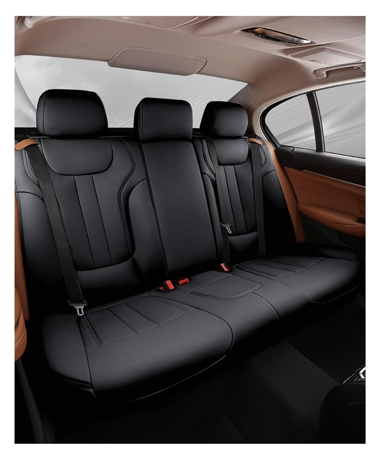 CQRBNE Autositzbezüge Für 3er E90 F30 E36 E46 E92 Innenteile 2005 2006 2007 2008 2011 Autositzbezüge Aus Leder Auto-Schonbezüge(Rear Seats c) von CQRBNE