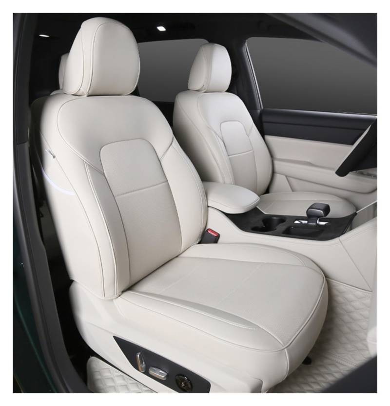 CQRBNE Autositzbezüge Für 7 5 3 1 Serie X5 X3 X1 Autozubehör Sitzbezüge für 5 Sitze Komplettset Lederspezifisch Auto-Schonbezüge(Ivory White) von CQRBNE