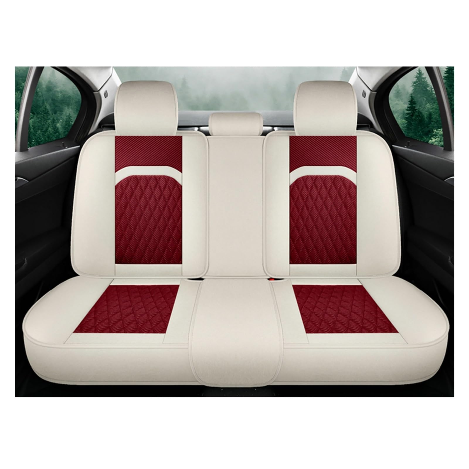 CQRBNE Autositzbezüge Für Accord 2003 2007 Für Civic 2006 2011 Für CRV 2008 Für Vezel Für Fit Universal Auto Sitzbezüge Auto-Schonbezüge(Wine Red Rear) von CQRBNE