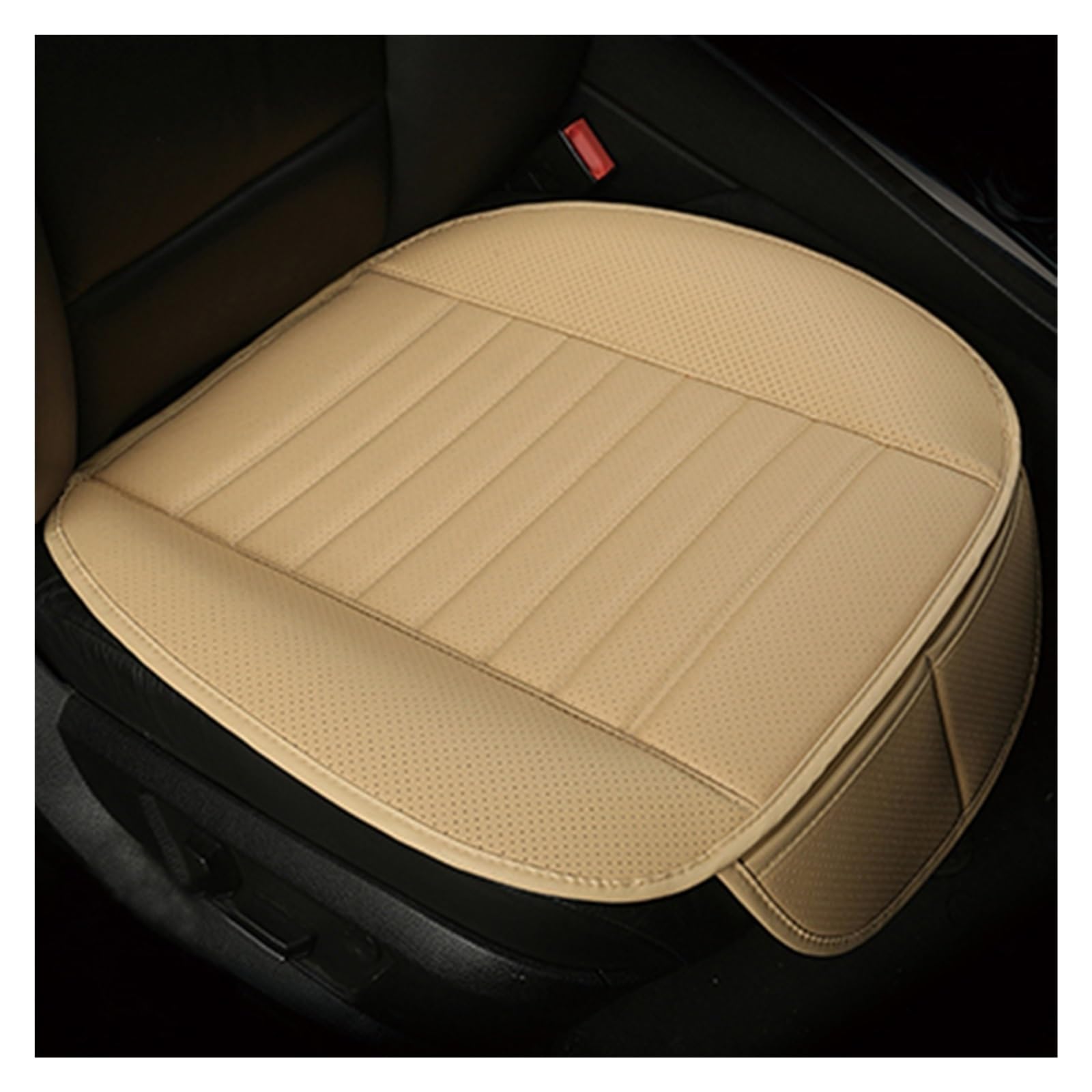 CQRBNE Autositzbezüge Für Alfa Für Romeo Für Giulia Für Stelvio 2017 Auto Zubehör Universal Leder Sitzkissen Auto-Schonbezüge(1 seat Beige) von CQRBNE