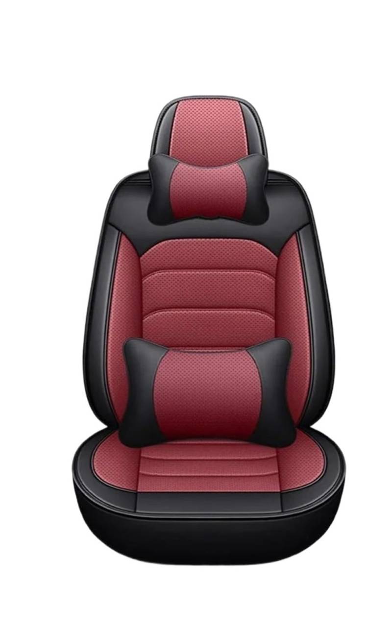 CQRBNE Autositzbezüge Für Benz Alle Modelle E-Klasse Für GLK Für GLC S55 SL W212 W211 Für SLK Material Universal Sitzbezug Auto-Schonbezüge(Black red Pillow) von CQRBNE