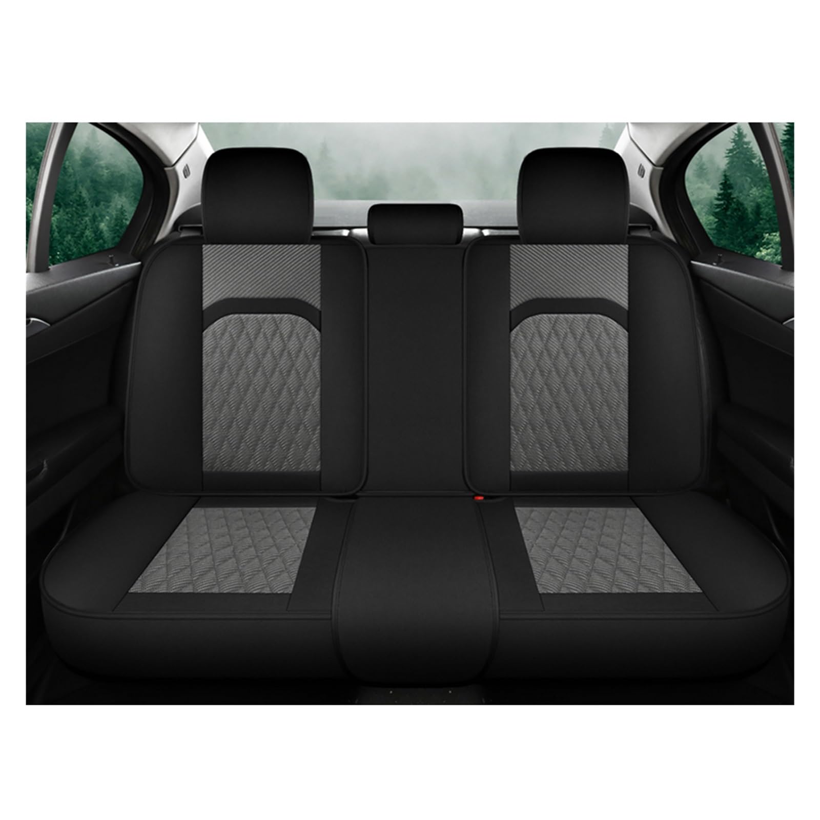 CQRBNE Autositzbezüge Für Chery Für Tiggo 8 7 Pro Flachs Leinen Universal Vorne Hinten Sitzkissen Vollständigen Satz Autositzbezüge Auto-Schonbezüge(Black Grey Rear) von CQRBNE