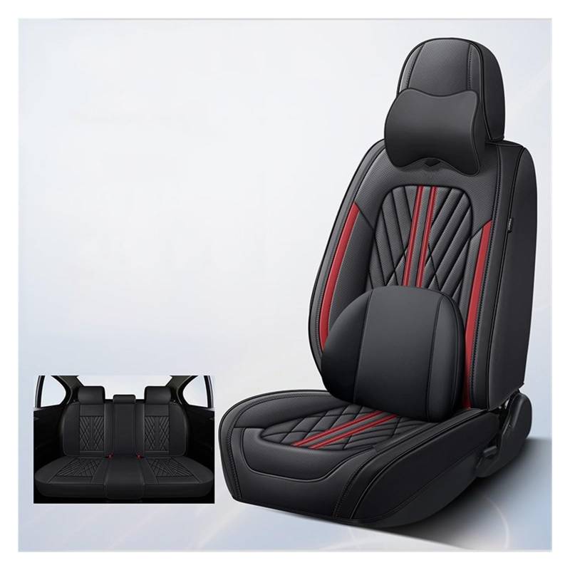 CQRBNE Autositzbezüge Für FIAT Für Panda Für Clio 2 Universal Leder Auto Sitz Abdeckung Vollen Satz Auto Zubehör Innen Frauen Auto-Schonbezüge(9 PCS J) von CQRBNE