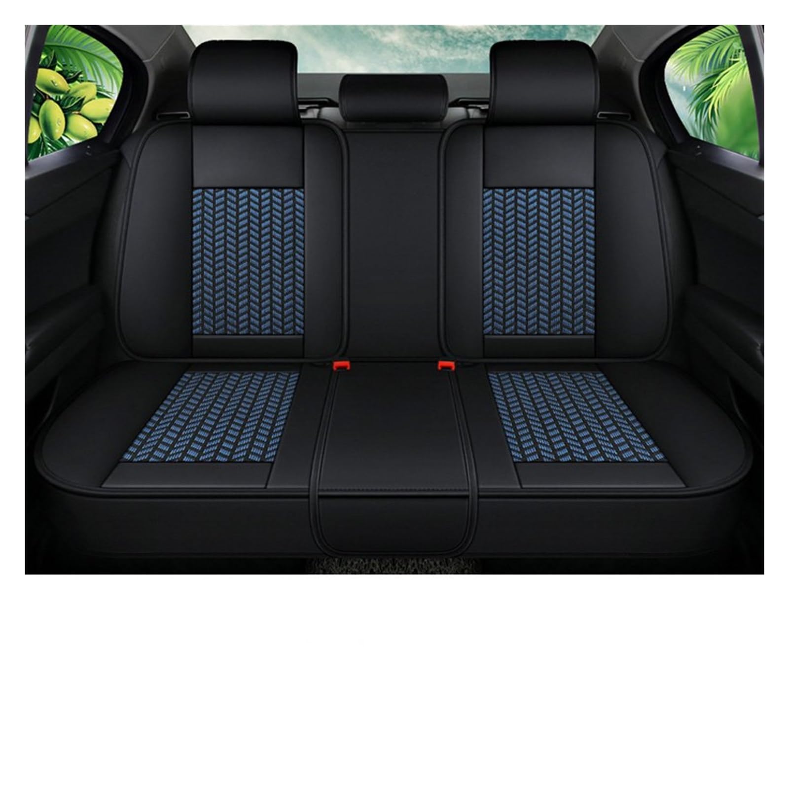 CQRBNE Autositzbezüge Für Hyundai Für Solaris Für Tucson 2019 Für Kona Ix35 Für Veloster Für Getz Für Creta Für Santa Fe 2007 Auto Sitzbezug Auto-Schonbezüge(Rear Seats-Blue) von CQRBNE