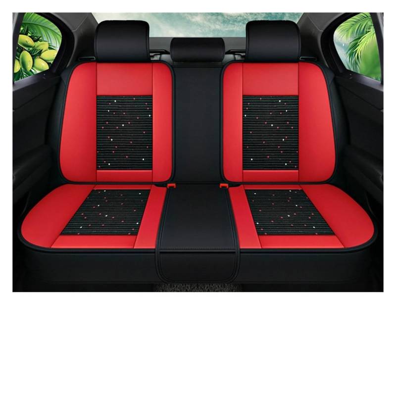 CQRBNE Autositzbezüge Für Hyundai Für Solaris Für Tucson 2019 Für Kona Ix35 Für Veloster Für Getz Für Creta Für Santa Fe 2007 Auto Sitzbezug Auto-Schonbezüge(Rear Seats-Red) von CQRBNE