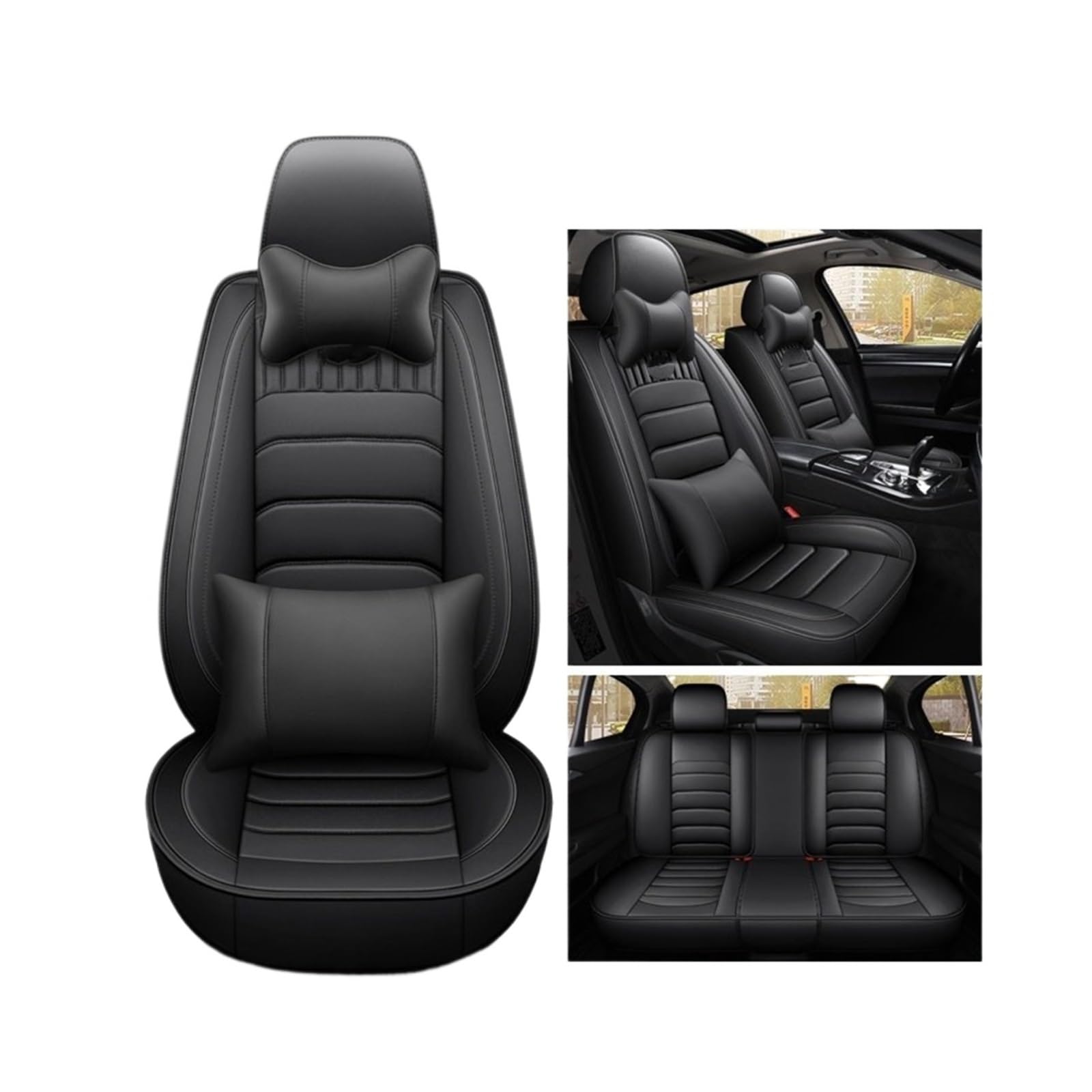 CQRBNE Autositzbezüge Für Infiniti FX35 ESQ EX25 JX35 M25 M35 QX30 QX50 QX56 Q50 QX60 QX70 QX80 Q60 G35 Autositzbezüge Auto-Schonbezüge(Black 5seats a) von CQRBNE