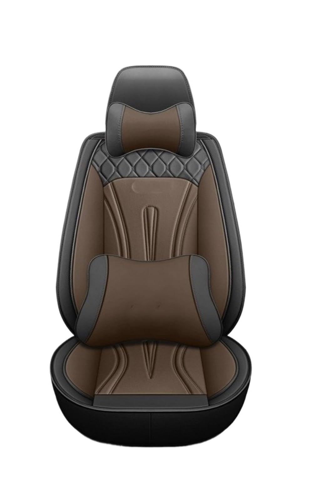 CQRBNE Autositzbezüge Für Jeep Für Grand Für Cherokee Für Wrangler Für Patriot Für Kompass Für Commander Universal 5seat Auto Leder Sitzbezug Auto-Schonbezüge(Black Coffee pilow) von CQRBNE