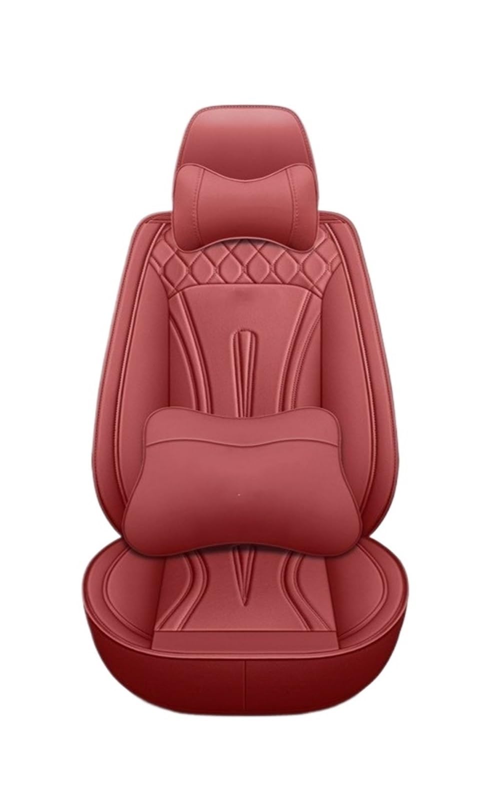 CQRBNE Autositzbezüge Für Jeep Für Grand Für Cherokee Für Wrangler Für Patriot Für Kompass Für Commander Universal 5seat Auto Leder Sitzbezug Auto-Schonbezüge(Wine red pilow) von CQRBNE