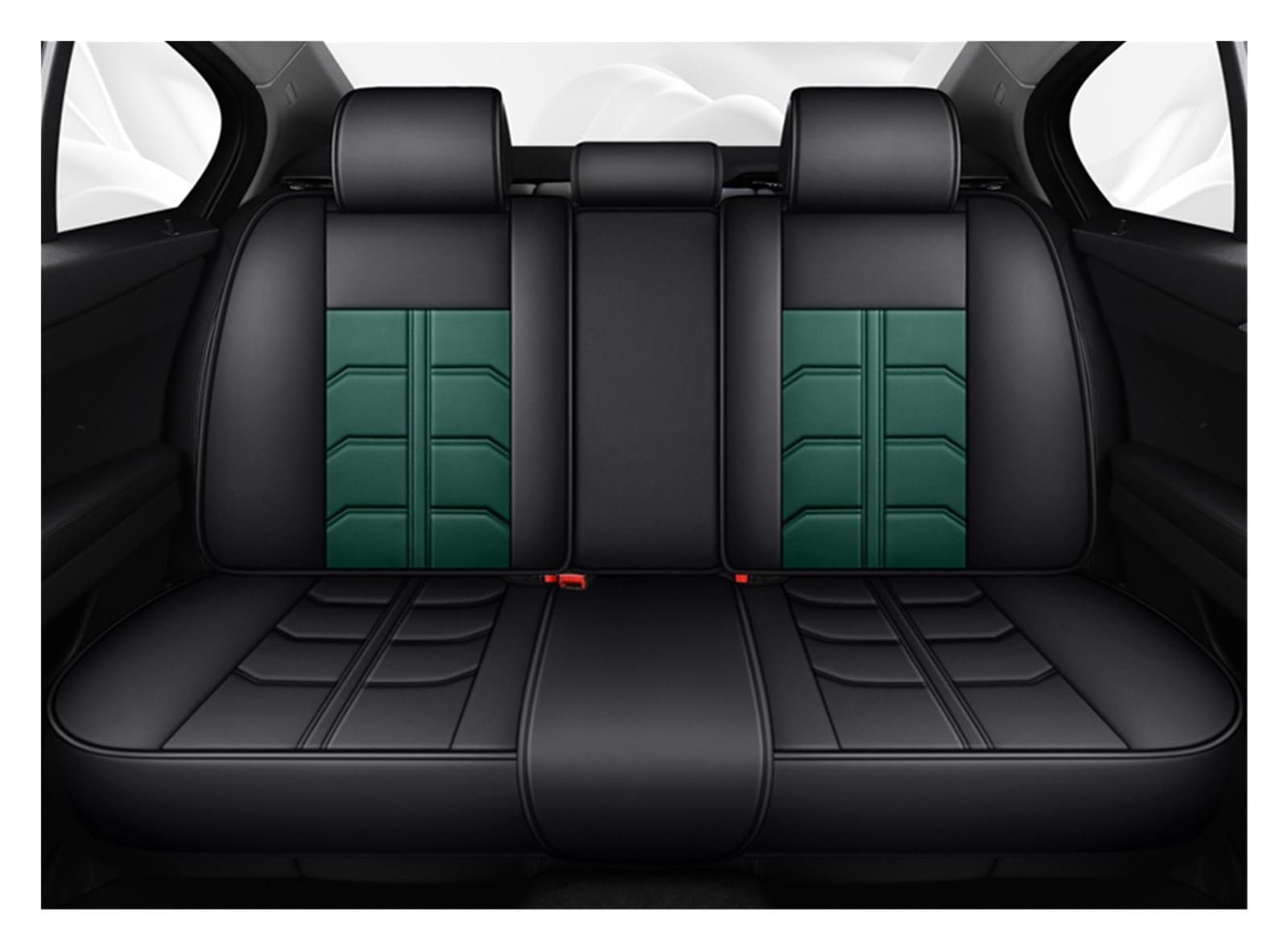 CQRBNE Autositzbezüge Für Jeep Für Kompass Für Renegade Für Grand Für Cherokee Wj 1999 2004 Für Wrangler Auto Sitzbezug Universelle wasserdichte Leder Auto-Schonbezüge(Rear Seats-Green) von CQRBNE