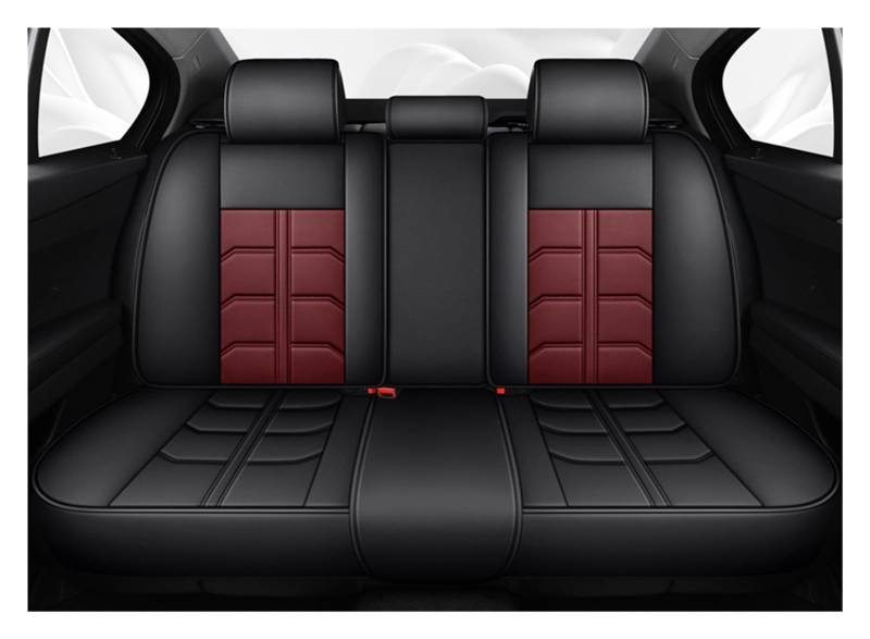 CQRBNE Autositzbezüge Für Jeep Für Kompass Für Renegade Für Grand Für Cherokee Wj 1999 2004 Für Wrangler Auto Sitzbezug Universelle wasserdichte Leder Auto-Schonbezüge(Rear Seats-Wine Red) von CQRBNE