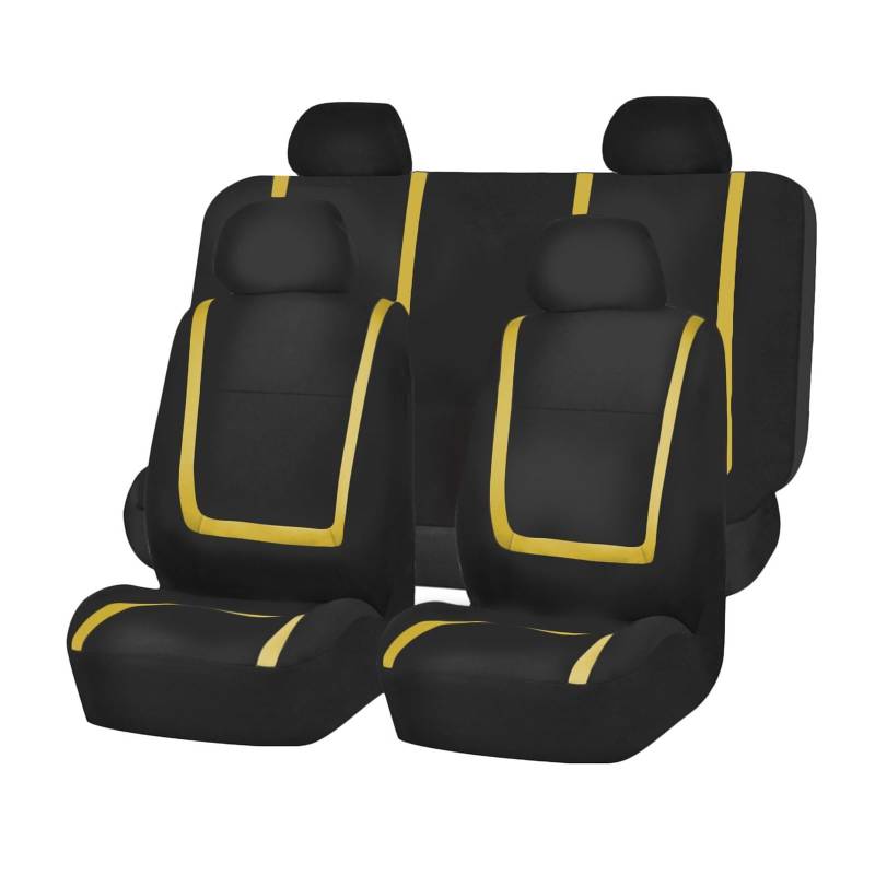 CQRBNE Autositzbezüge Für MG 3 5 6 7 GT ZS HS RX5 Auto Sitzkissen Schutz Abdeckung 2/5 Sitze Auto sitzbezüge Auto-Schonbezüge(ZT02-5Seats-yellow) von CQRBNE