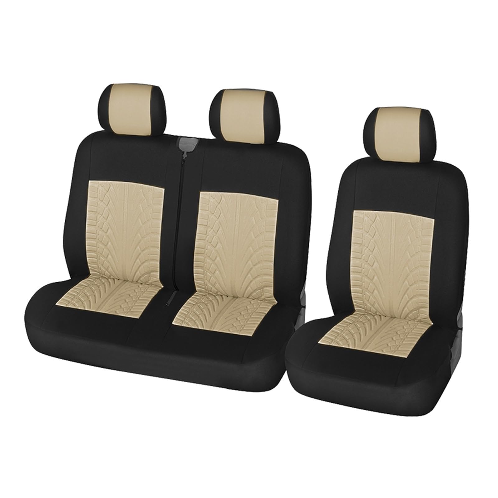 CQRBNE Autositzbezüge Für Master 3 Sitzer 2 + 1 Typ Sitzbezüge Auto Sitzbezug Für Transporter/Van Universal Für Die Meisten Autos LKW Innen Auto-Schonbezüge(BEIGE) von CQRBNE