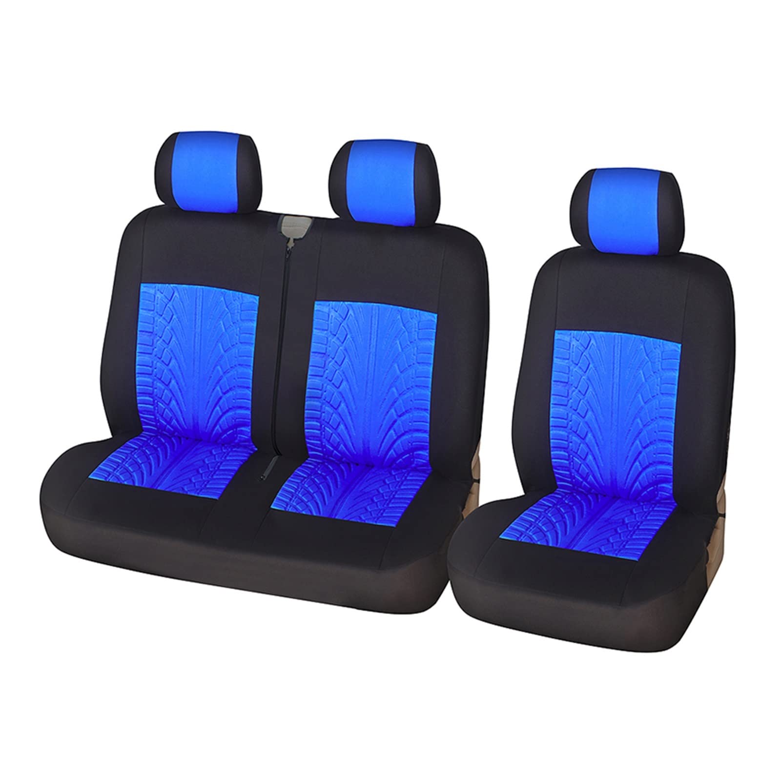 CQRBNE Autositzbezüge Für Master 3 Sitzer 2 + 1 Typ Sitzbezüge Auto Sitzbezug Für Transporter/Van Universal Für Die Meisten Autos LKW Innen Auto-Schonbezüge(Blue) von CQRBNE