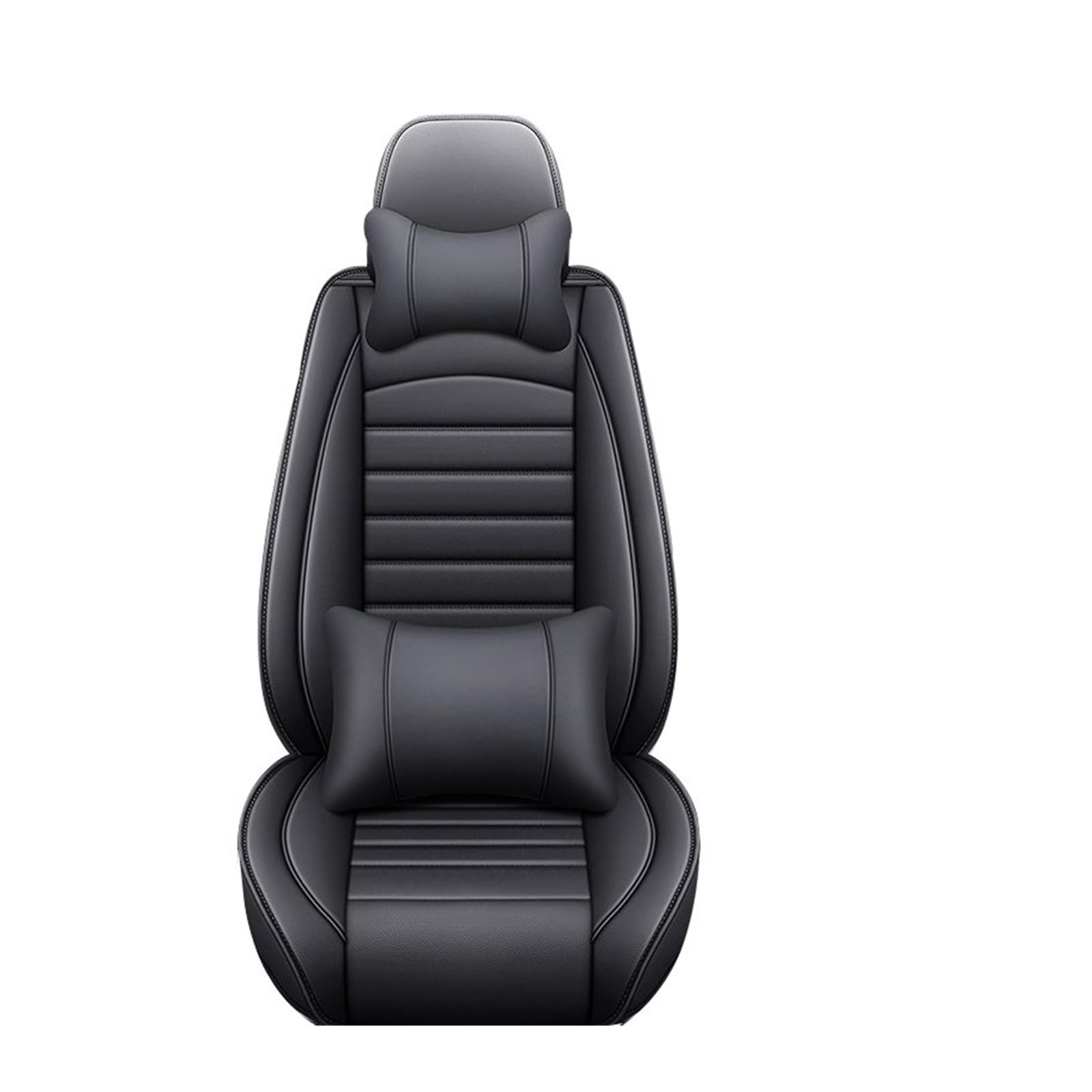 CQRBNE Autositzbezüge Für Nissan D22 Für GT-R Für Fuga Für Quest Für GENISS Für Qashqai Für Murano Für März Universal Auto Leder Sitzbezug Auto-Schonbezüge(Black Pillow) von CQRBNE