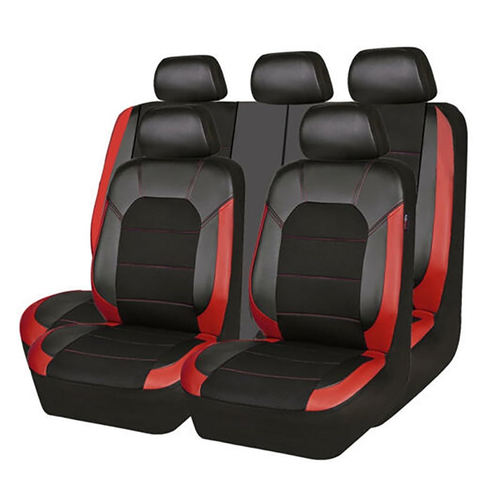 CQRBNE Autositzbezüge Für Opel Für Astra GH Für Antara Für Vectra BC Für Zafira AB Alle Modelle Atmungsaktives Mesh-Gewebe Spleißen PU-Leder Auto-Schonbezüge(5 seat Black Red) von CQRBNE