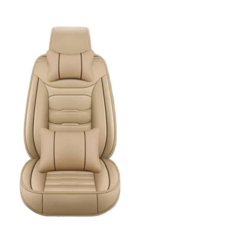 CQRBNE Autositzbezüge Für Passat B5 B6 B7 B8 Für Käfer Für Variant Für Phaeton Für Tiguan Universal Leder Auto Sitzbezug Auto-Schonbezüge(Beige 5seat a) von CQRBNE