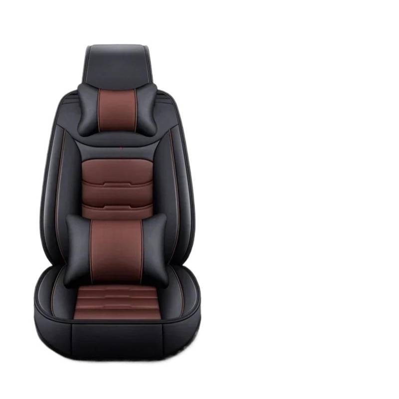 CQRBNE Autositzbezüge Für Passat B5 B6 B7 B8 Für Käfer Für Variant Für Phaeton Für Tiguan Universal Leder Auto Sitzbezug Auto-Schonbezüge(Black Coffee 5seat a) von CQRBNE