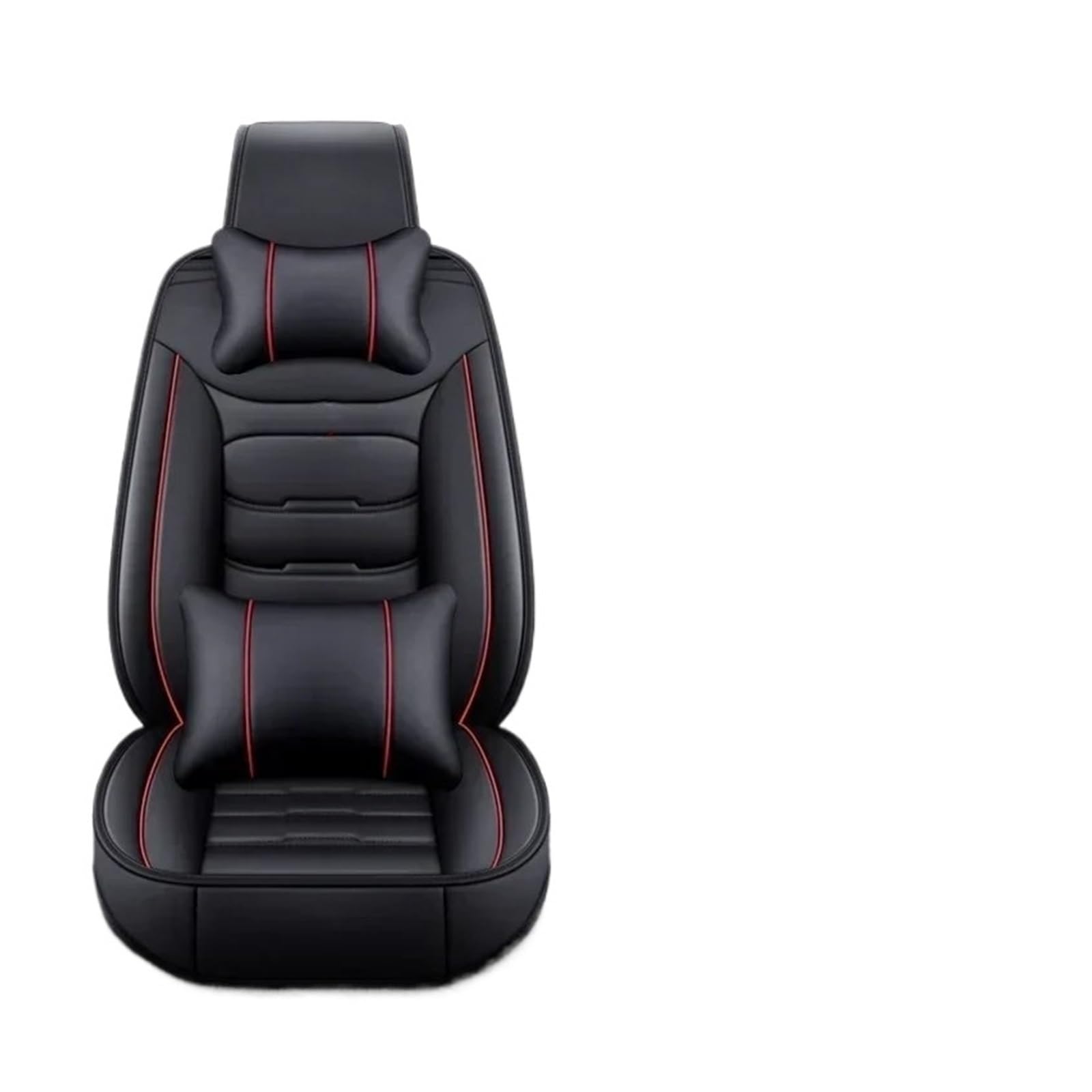 CQRBNE Autositzbezüge Für Passat B5 B6 B7 B8 Für Käfer Für Variant Für Phaeton Für Tiguan Universal Leder Auto Sitzbezug Auto-Schonbezüge(Black red 5seat a) von CQRBNE