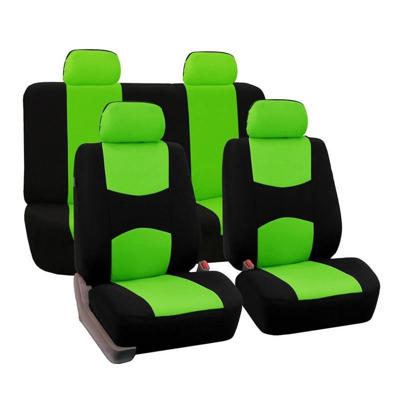 CQRBNE Autositzbezüge Für Scenic Für Koleos Für Laguna Für Megane Für Latitude Für Logan Für Sanddero Für Duster 2/5 Sitze Stoff Auto Sitzbezüge Auto-Schonbezüge(ZT06-5Seats-green) von CQRBNE