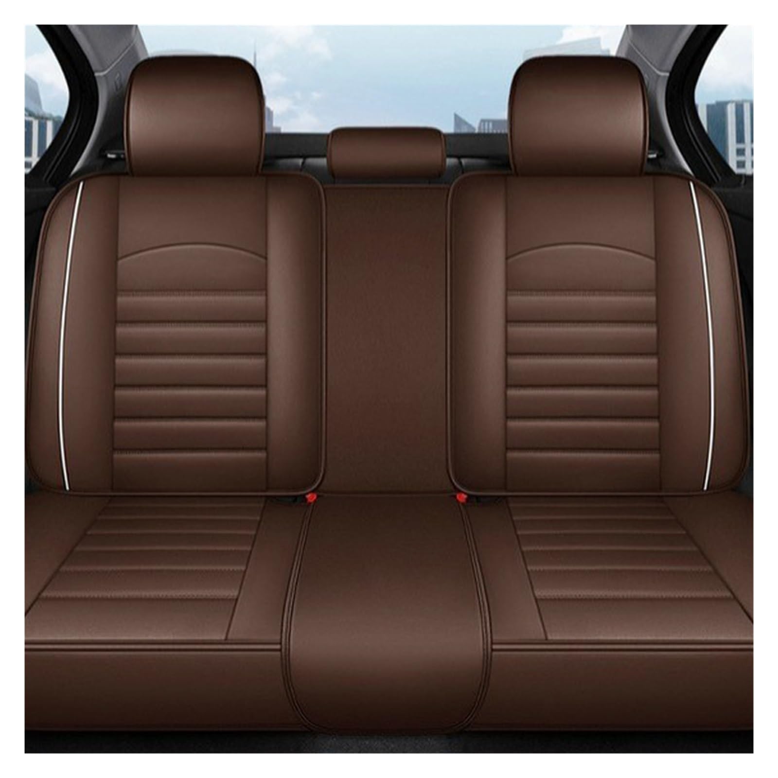 CQRBNE Autositzbezüge Für Skoda Für Fabia Für Octavia Für Rapid Für Superb Für Kodiaq Für Yeti Alle Modelle All Inclusive Auto Leder Sitzbezug Auto-Schonbezüge(Rear seat Cover c) von CQRBNE