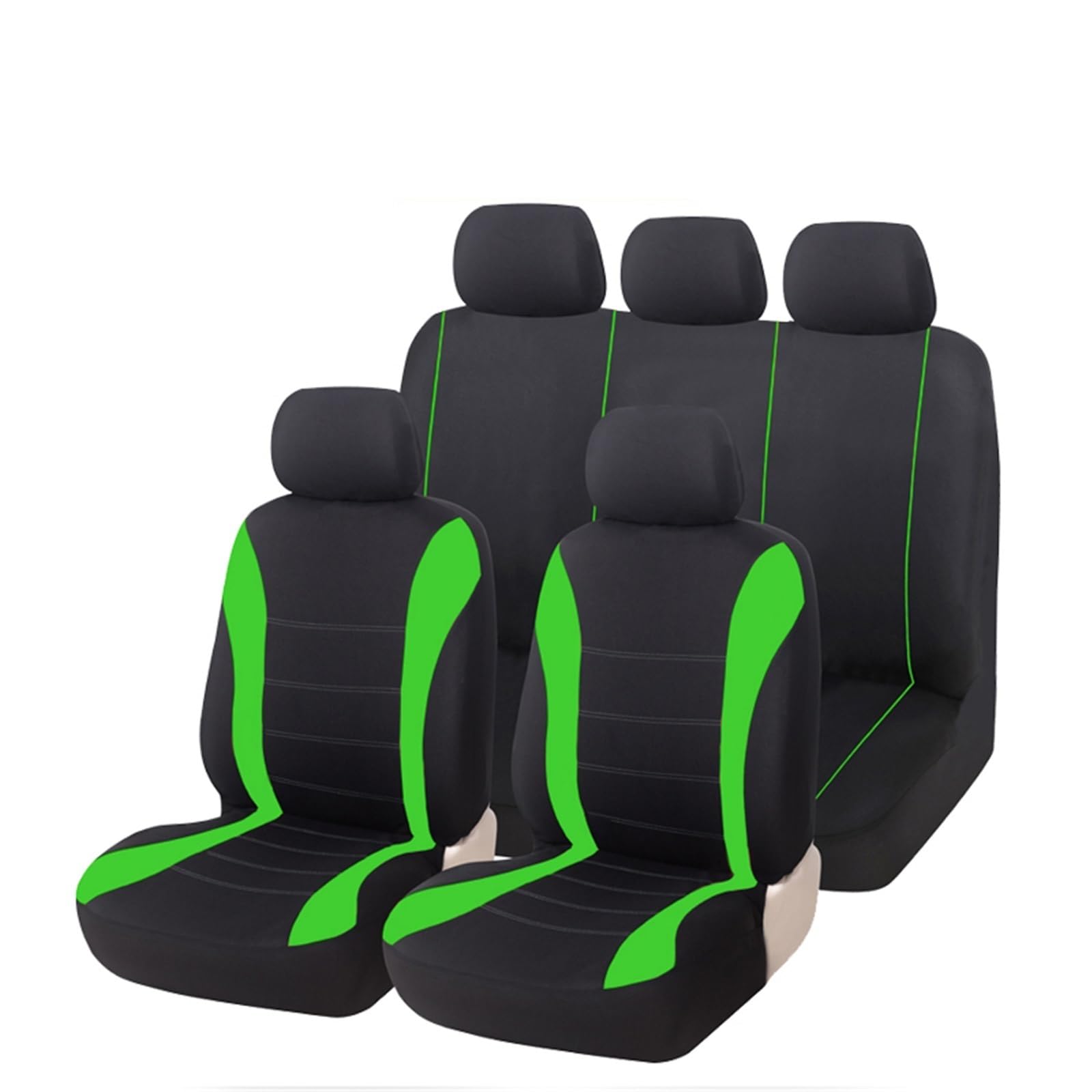 CQRBNE Autositzbezüge Für Skoda Für Fabia Universal Auto Vorne/Hinten Sitzbezug Protektoren Set Airbag Kompatibel Auto-Schonbezüge(Green) von CQRBNE