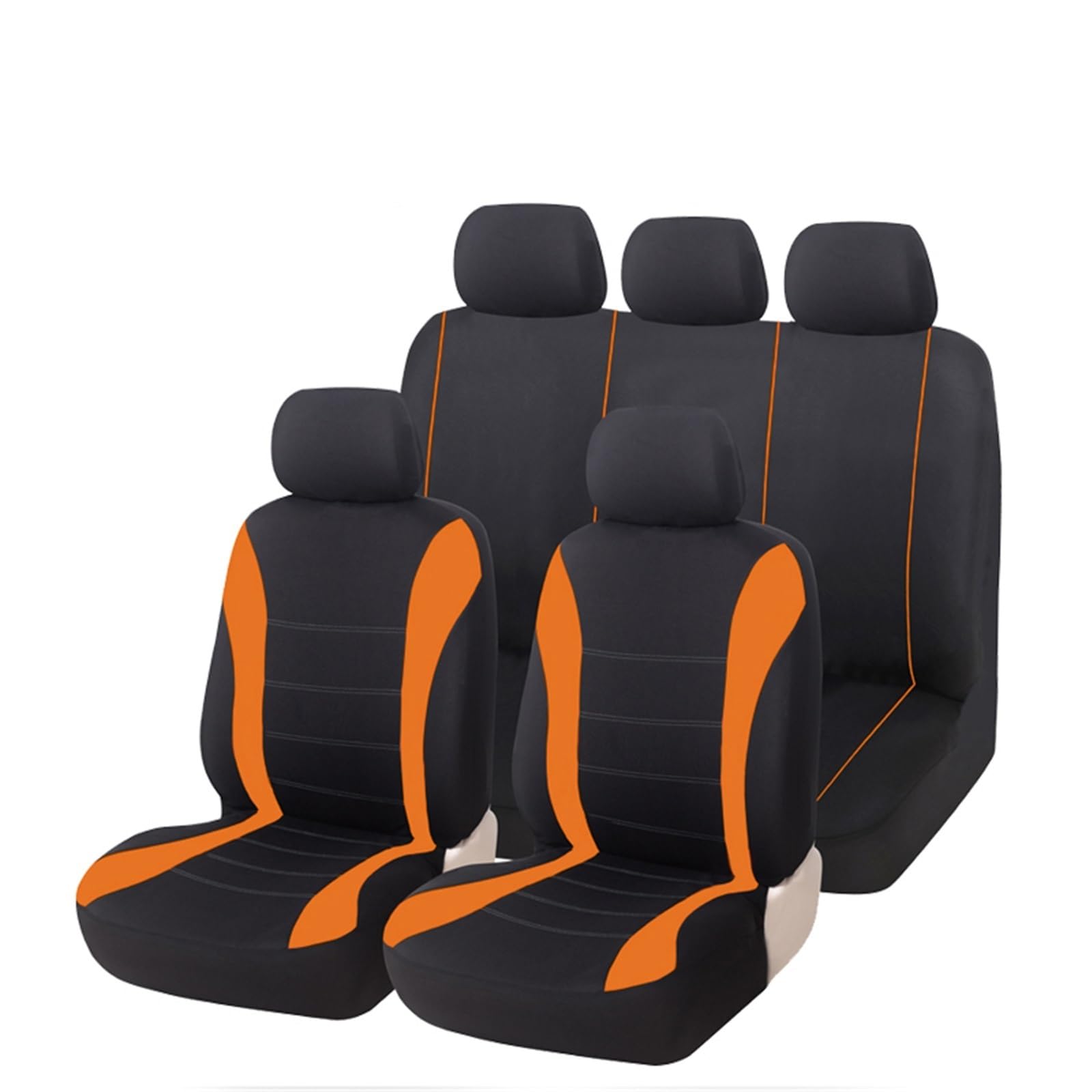 CQRBNE Autositzbezüge Für Skoda Für Fabia Universal Auto Vorne/Hinten Sitzbezug Protektoren Set Airbag Kompatibel Auto-Schonbezüge(ORANGE) von CQRBNE