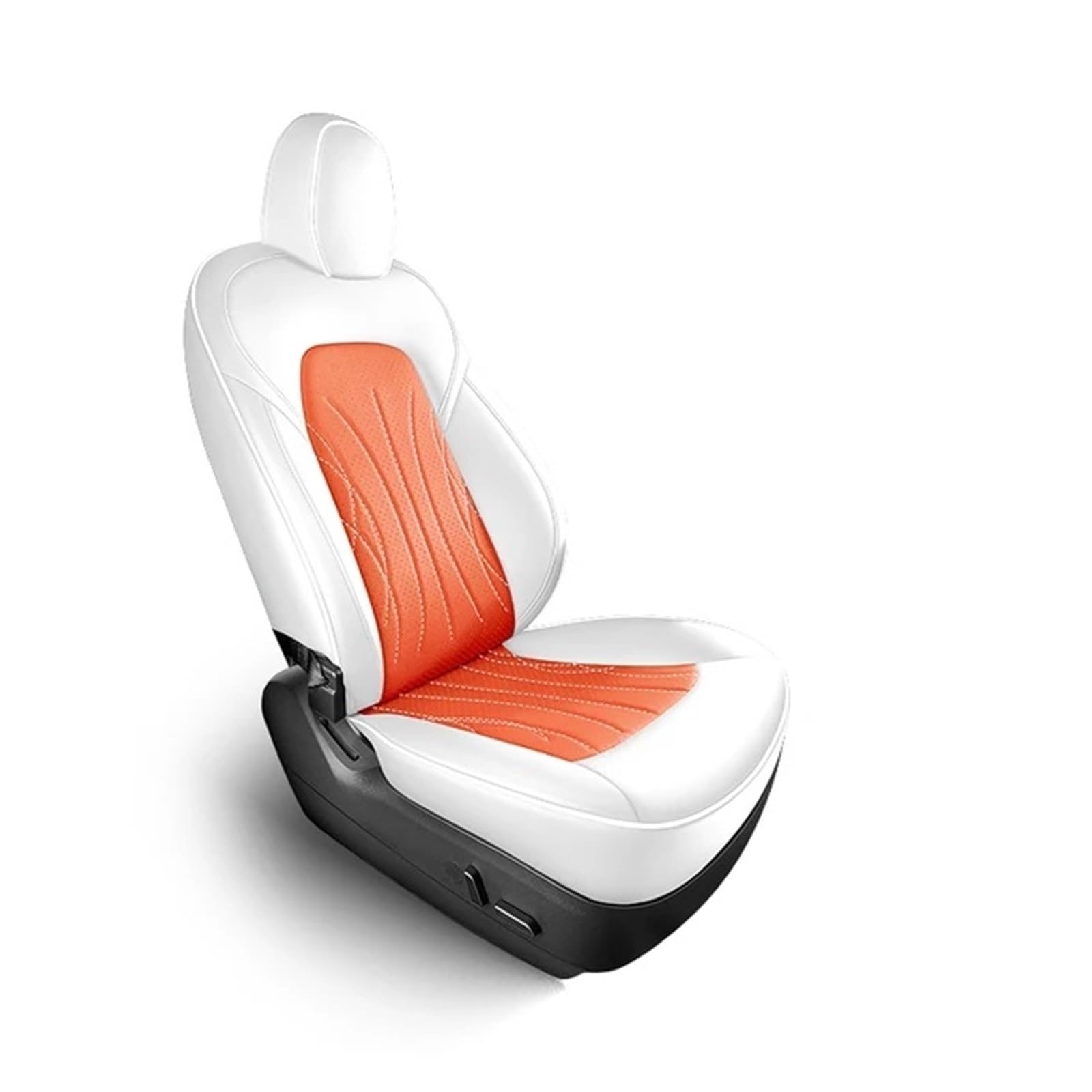 CQRBNE Autositzbezüge Für Tesla Für Modell Y Für Modell 3 Volle Surround Abdeckung 10 Fans Belüftung Sitz Abdeckung Für Einen Sitz Auto-Schonbezüge(White orange,1pcs Driver) von CQRBNE