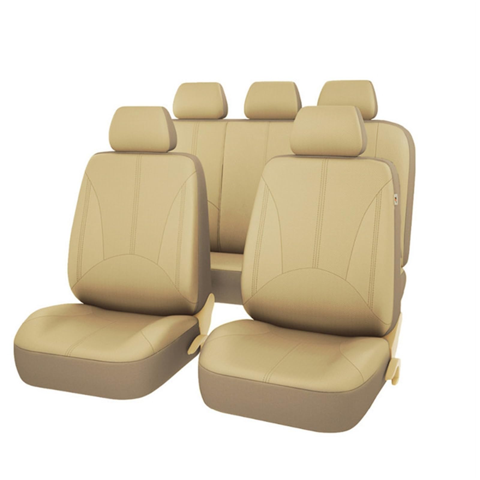 CQRBNE Autositzbezüge Für Toyota Für Camry Für Highlander Für Harrier Für Sequoia Autos Sitzkissen 4/9PCS Leder Auto Sitzbezüge Auto-Schonbezüge(ZT01-5Seats-Beige) von CQRBNE